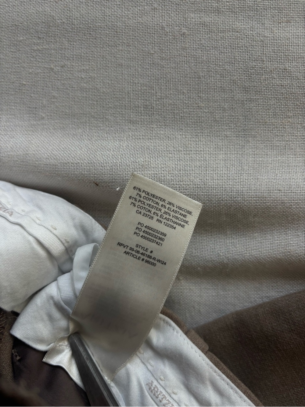 Aritzia The Effortless High Rise Straight Leg Tailored Pants Brown Size 00 - Picture 4 of 11